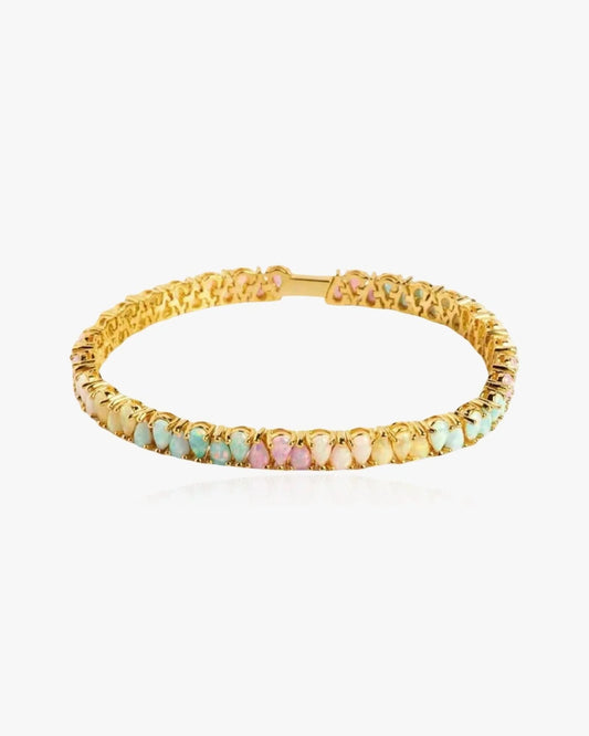 Pastel Opal Bracelet Sterling Silver